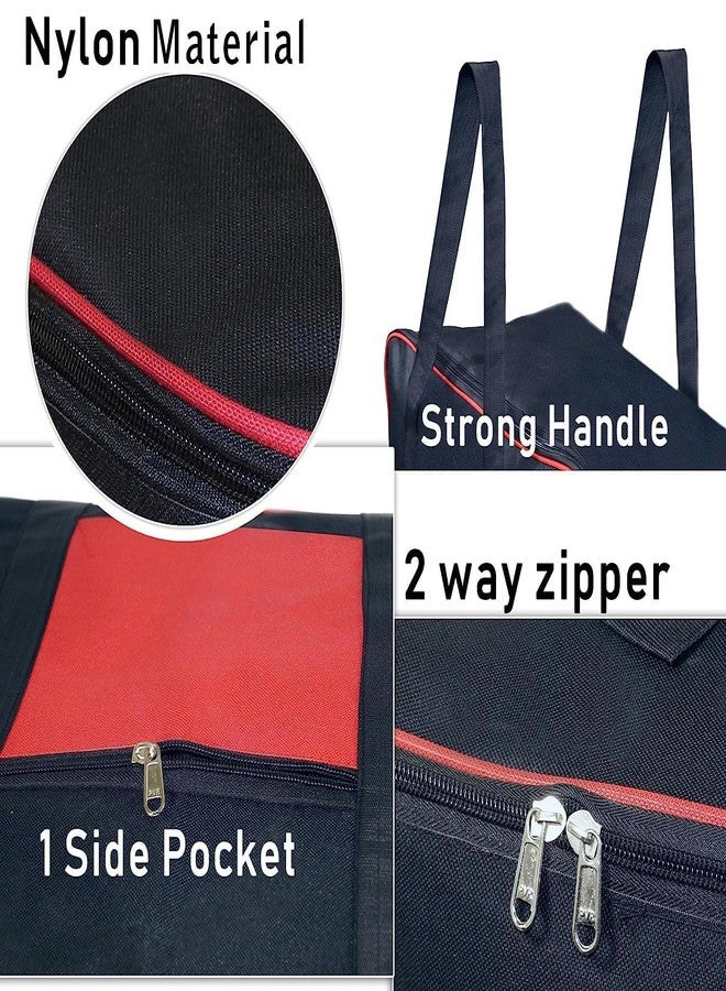 TEKCOOL Nylon 1 Pack Big Underbed Storage Bag Moisture Proof Cloth Organizer with Zippered Closure and Handle (Red, Black, 54x46x28cm), Rectangular. - Image 5